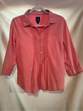 Izod Coral Pintuck Pop-over Shirt